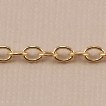 Chain & Clasps Gold Finish, Small Round Cable Chain, 2mm, by the Inch